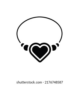 Love Necklace Filled Icon Vector Illustration