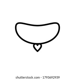 Love Necklace, Wedding Necklace Icon Logo Vector Isolated. Love and Wedding Icon Set. Editable Stroke and Pixel Perfect.