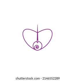 diseño de la ilustración del logotipo de la aguja de amor