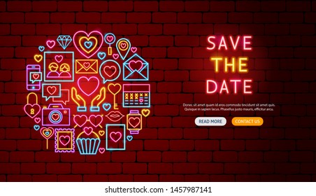 Love Neon Banner Design. Vector Illustration of Wedding Promotion.