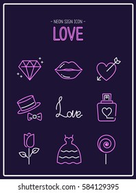 Love Neon sign icon
