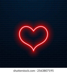 Love neon sign vector. Heart neon..