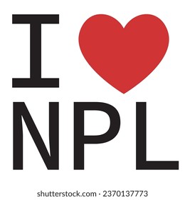 I love Nepal typography vector