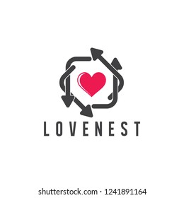 love nest arrows logo vector