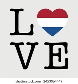 I Love Netherlands flag heart icon vector illustration