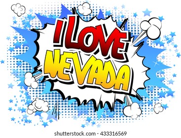 I Love Nevada - Comic book style word