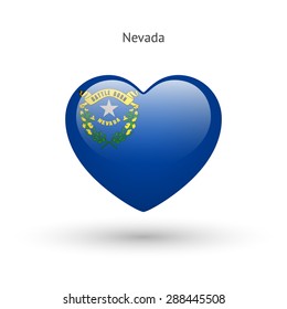 Love Nevada state symbol. Heart flag icon. Vector illustration.