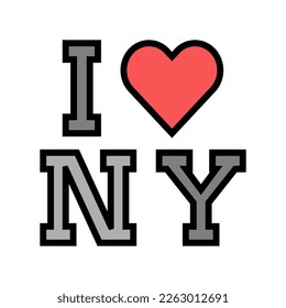 I love new york color icon vector. I love new york sign. isolated symbol illustration