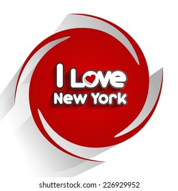 I Love New York Design On Red Background vector illustration