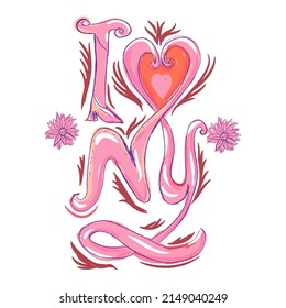 i love new york Message symbol in pink tones vector