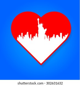 I love New York - a template to mark. The idea for the label design, printing on clothing, decor souvenirs.