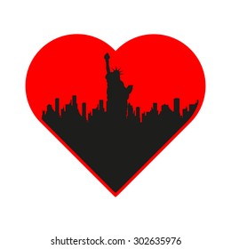 I love New York - a template to mark. The idea for the label design, printing on clothing, decor souvenirs.