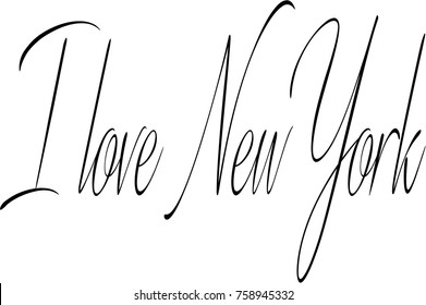 I Love New York text sign isolated on white Background.
