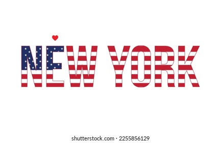 I love New York Typographic Design, National flag, Corporate design, USA, America, United states, Flag of USA, Typography, Vector, City in New York State, New york, Typography, Heart, Eps, America.