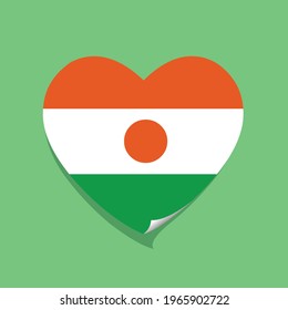 I love Niger  flag heart vector illustration