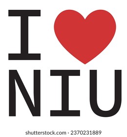 I love Niue typography vector