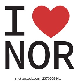 I love Norway typography vector