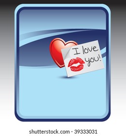 love note on blue background