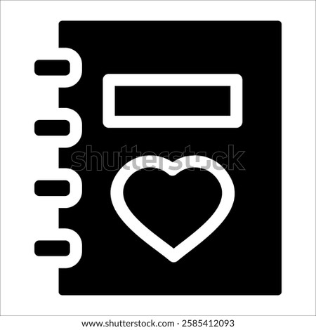 Love Notebook Icon Element For Design