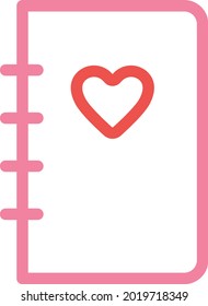 Love notebook, illustration, vector on a white background.