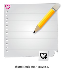 Love Notepad and pencil for your design