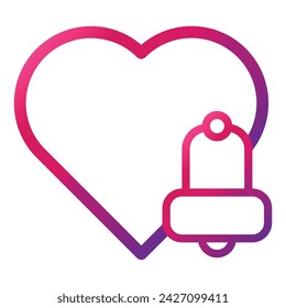icono de estilo de degradado de notificación de amor