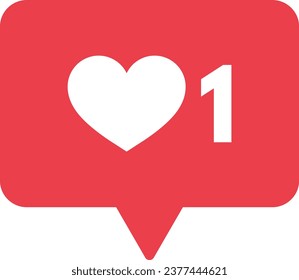 Love notification icon . Social media like icon vector