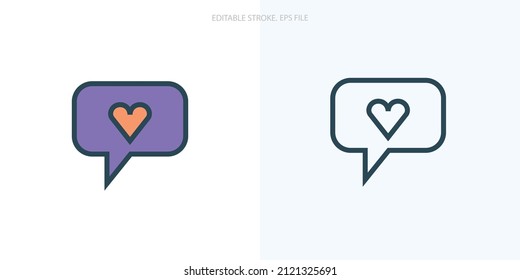 Love notification icon for your website, logo, app, UI, product print. Love notification concept flat Silhouette vector illustration icon. Editable stroke icons set