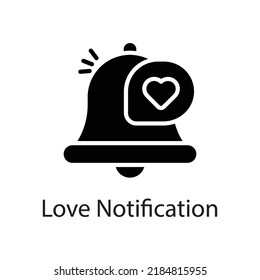Love Notification vector Solid Icon Design illustration on White background. EPS 10 File 