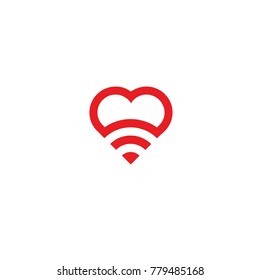 love now logo wifi flat vector template