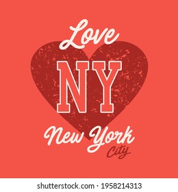 LOVE NY HEART RED Abstract,Graphic design print t-shirts sport fashion,vector,poster,card