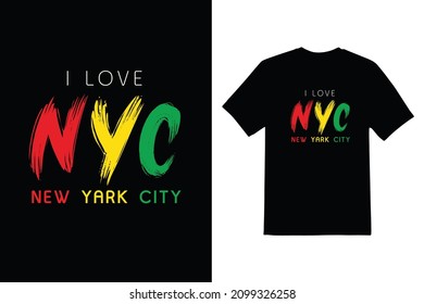 i love nyc typeface vector t shirt design 