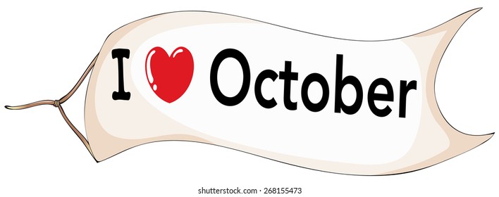 I love october sign flying in the sky