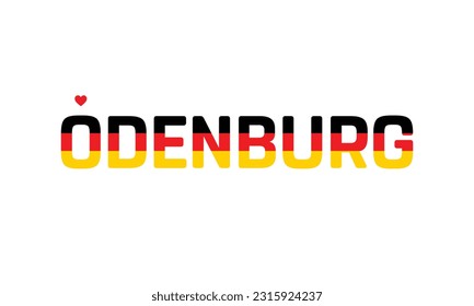 I love Odenburg, Typographic Design, Flag of Germany corporate in Odenburg, Odenburg, Odenburg Vector, Love, Vector, Flag of Germany, I love Germany