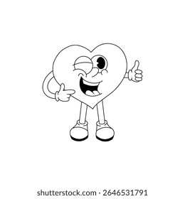 love ok character vector lineart illustration