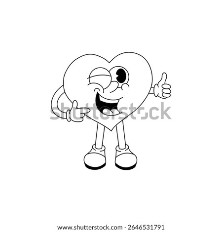 love ok character vector lineart illustration