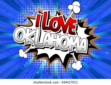 I Love Oklahoma - Comic book style word