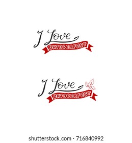 I love Oktoberfest - text for your signboard or logo . Beer bar interior template design.