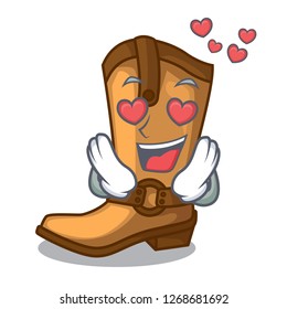 In love old cowboy boots in shape character