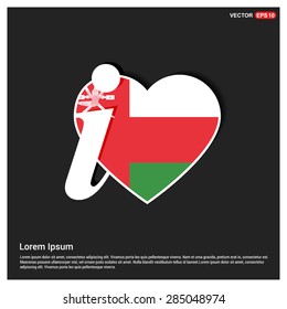 I love Oman flag heart