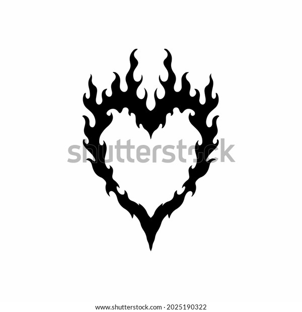 Love On Fire Symbol Logo Tattoo Stock Vector (Royalty Free) 2025190322 ...