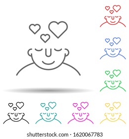 in love on mind multi color style icon. Simple thin line, outline vector of what is in your mind icons 
