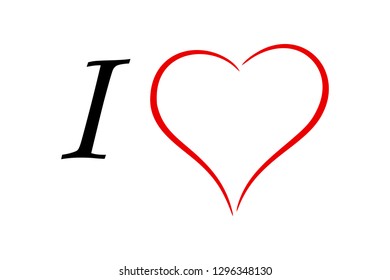 I love on white background 