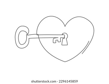 Love One line drawing on white background