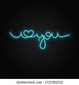 Liebt ein Line Neon Vektor Icon. Eine Linie Kunst, Illustration