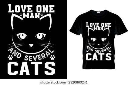 love only man and several cats, t-shirt designs