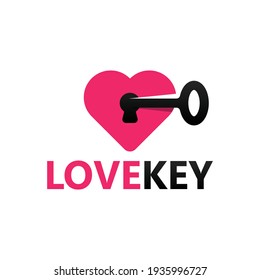 Love open key logo template design