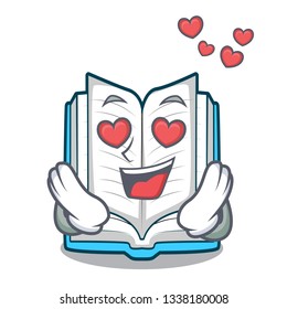 In love opened book in the shape mascot