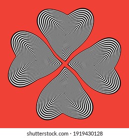 love optical illusion vector design