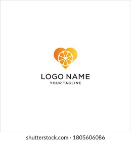 love orange fruit icon design vector illustration